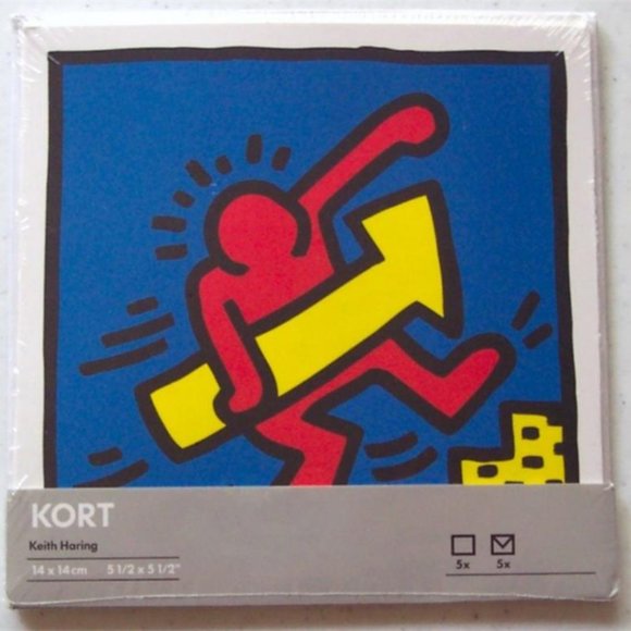 KEITH HARING Set of 5 Notecards & Envelopes Sealed